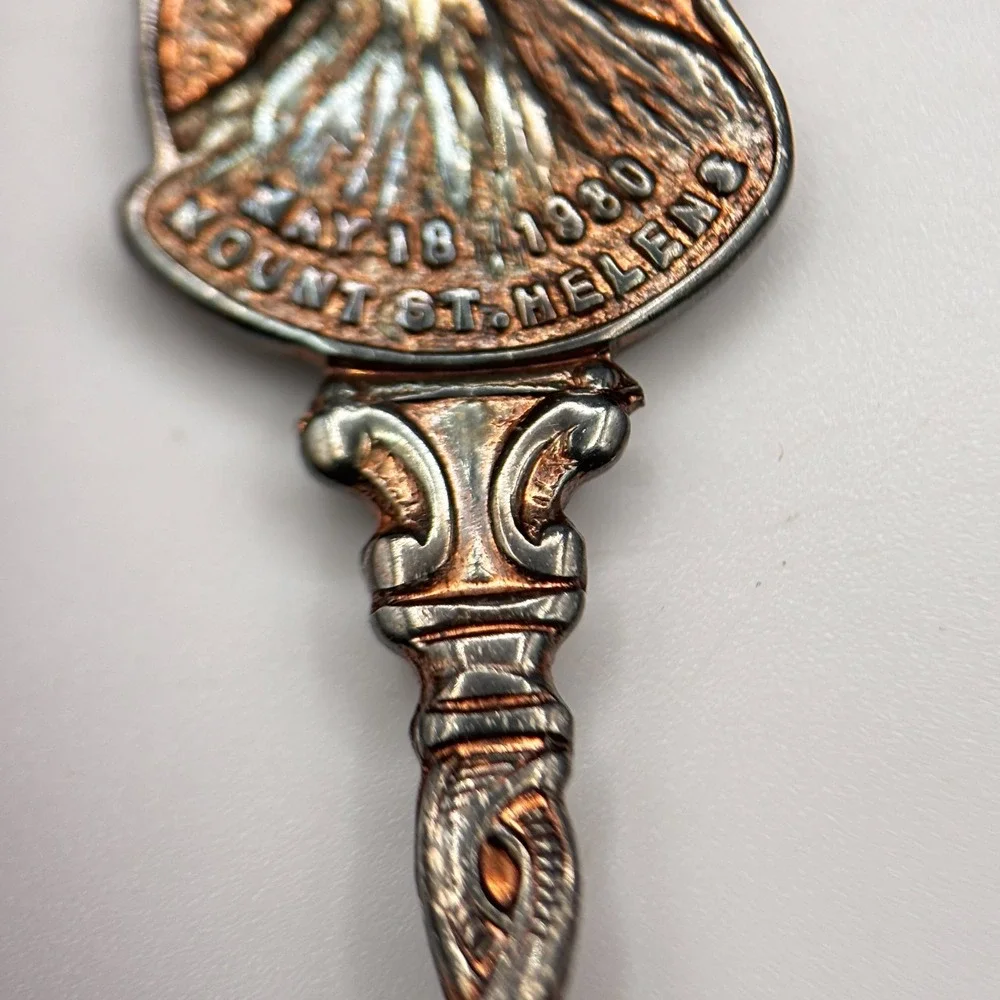 VTG 80s‎ Mount St. Helens Souvenir Collector Spoon Volcano Eruption Silver Tone